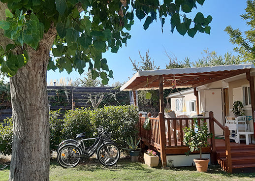 Accomodation at Les Peupliers campsite near Béziers