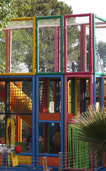 Ball pool at Les Peupliers campsite, a family-friendly campsite on the banks of the Canal du Midi