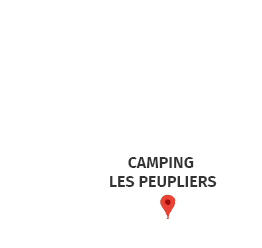 Ligging van camping Les Peupliers in Colombiers